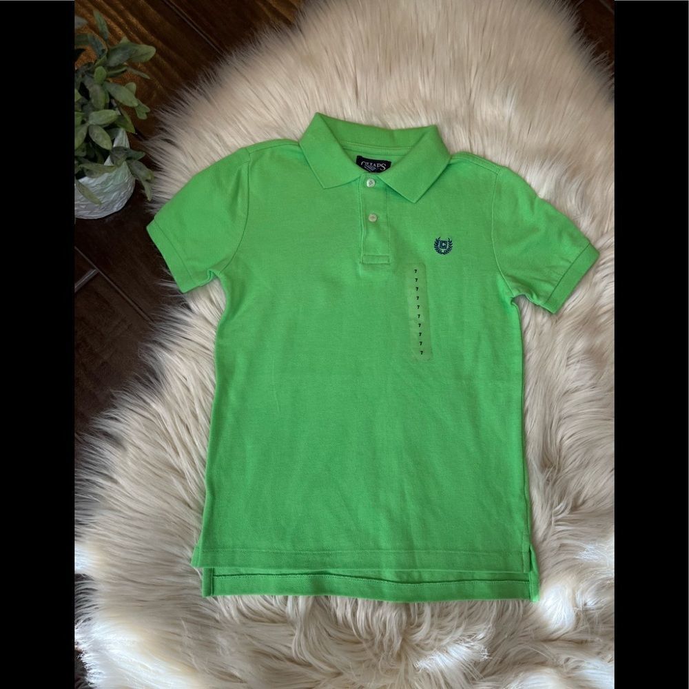 Chaps limegreen polo shirt sz 7